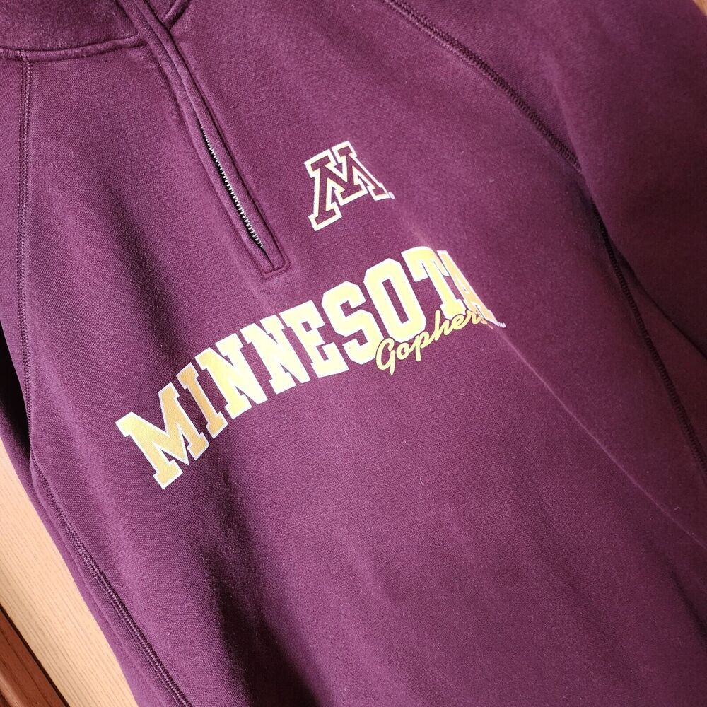Jansport Minnesota Sweatshirt Women's XL Burgundy 1/4 Zip Mock Neck Long Sleeves - Picture 3 of 11